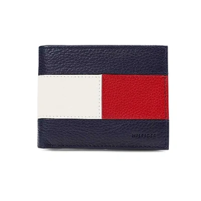 Imagen de Tommy Hilfiger Cartera Plegable RFID de un Solo Pliegue Accesorio Viaje Billetera, Rojo, Blanco, Azul, Taille Unique para Hombre