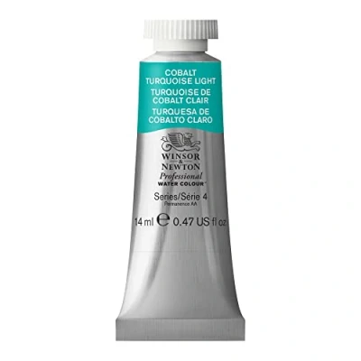 Imagen de Winsor &amp; Newton Acuarela Profesional Pintura de Acuarela, Alta Luminosidad, Resistente a la Luz, Calidad Archivo, Tubo 14 ML, Color Turquesa Cobalto Clar