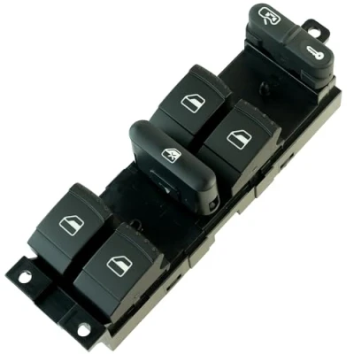Imagen de Boton elevalunas compatible para Golf 4, Bora, Passat B5, Leon, Toledo 2, Fabia, Octavia (1996 2011) interruptor delantero izquierdo (conductor) 1J4959857