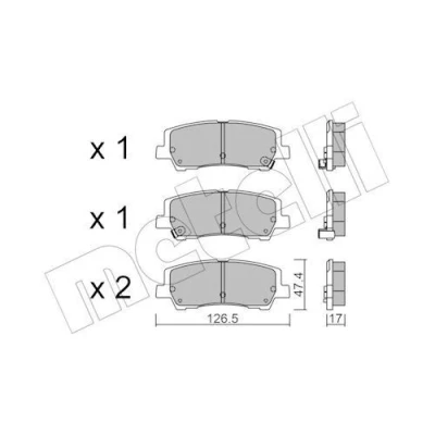 Imagen de METELLI 22 1184 0 Juego de pastillas freno con avisador acústico desgaste FORD USA: Mustang Mk6 Coupé, Cabrio