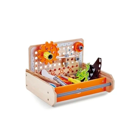 Imagen de Hape E3029 Junior Inventor Science Experiment Toolbox, Portable Wooden Toolbox 7 Experiments