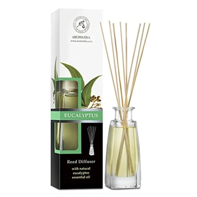 Imagen de Difusores Aromáticos Varillas con Aceite Esencial Eucalipto 100ml de Aromas Aromaterapia Difusor Perfumado Ambientador Rattan Fragancia para Habitación