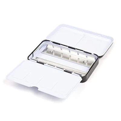 Imagen de Honsell Caja vacía de Metal para Acuarela con 12 Media o 6 Cuencos Enteros, Paleta Mezcla y Anillo el Pulgar, carbón, Talla única (80006)