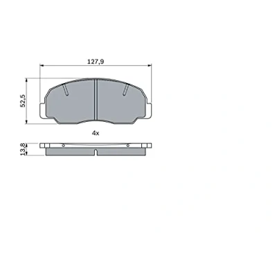 Imagen de BOSCH 0 986 494 944 Juego de pastillas freno Low Metallic DAIHATSU: Feroza Hard Top, Rocky SUV, Soft Top