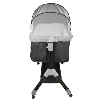 Imagen de HUOLE Cuna para Recién Nacido, Sostenible, Compatible con Diferentes Camas, Altura Ajustable（4 Alturas）, Inclinable, Buena Circulación de Aire, Colchón Incluidos 104 * 52 100 110cm negro