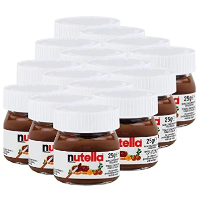 Imagen de FERRERO Nutella Botes de en miniatura cristal, set 15 unidades 25 g, crema avellanas y chocolate para untar