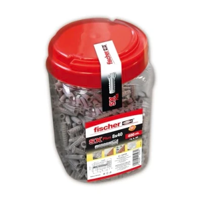 Imagen de fischer 568706 Tacos pared para hormigón SX Plus 8x40, fijar lámparas, cuadros, aires acondicionados (Box 400 Unidades)