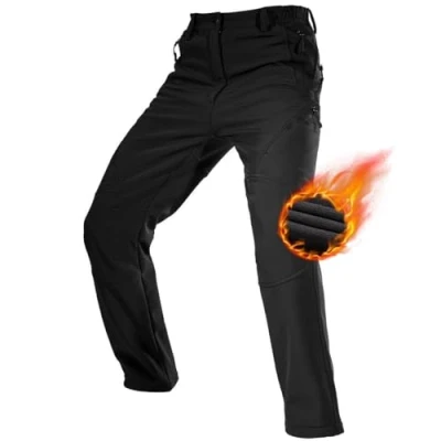 Imagen de FREE SOLDIER Pantalones de Trabajo Softshell para Hombre Trekking Termico Montaña Impermeable Snowboard Invierno Caza (Verde, 58)