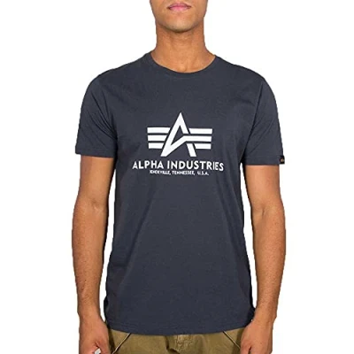 Imagen de ALPHA INDUSTRIES Basic Camiseta, Azul (New Navy 435), M para Hombre