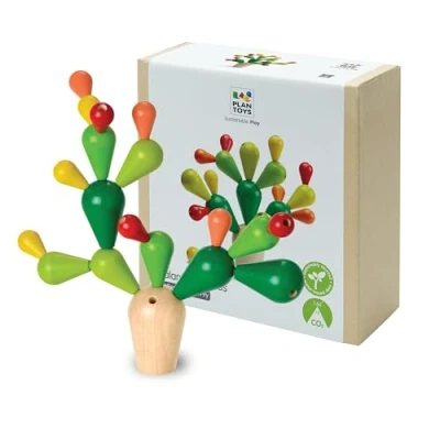 Imagen de PlanToys Cactus Equilibrante Juguete de Motricidad Madera Para Niños Juego Construcción Educativo 3 años 1 4 Jugadores