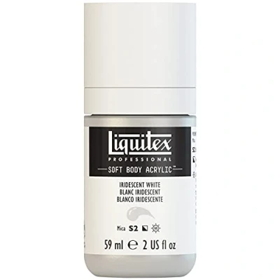 Imagen de Liquitex 1959238 Soft Body Pintura acrílica, color blanco iridiscente, botella dosificadora de 59 ml