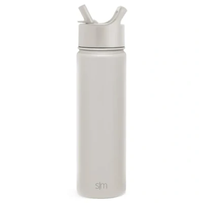Imagen de Simple Modern Water Bottle with Straw Lid Vacuum Insulated Stainless Steel Metal Thermos Bottles Reusable Leak Proof BPA Free Flask for Gym, Travel, Sports Summit Collection 22oz, Almond Birch