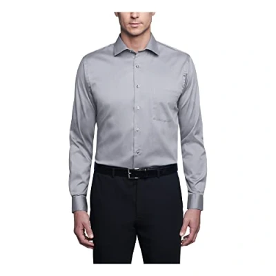 Imagen de Van Heusen Camisa de Vestir Ajuste Regular con Cuello Flexible elástico sólido, Gris Niebla, 18 Neck / 34 35 Sleeve para Hombre
