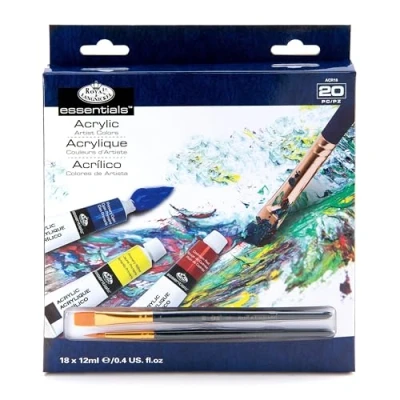 Imagen de Royal &amp; Langnickel Tubo de pintura acrílica (18 unidades, 12 ml, incluye 2 pinceles)