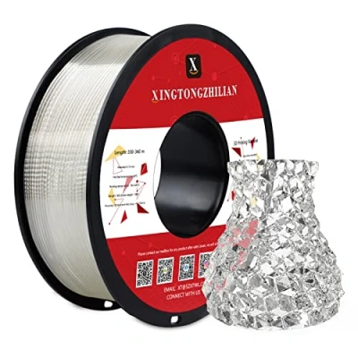 Imagen de Filamento para impresora 3D PETG+, PETG+ 1.75mm, Precisión dimensional +/ 0.02mm, Carrete de 1kg impresión impresoras 3D,Transparente