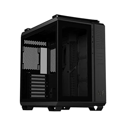 Imagen de ASUS TUF Gaming GT502 PC Chasis, ATX Mid, Doble Cámara, Zonas de Refrigeración Independientes, Paneles Laterales sin Herramientas, USB 3.2 Gen2 Tipo C Frontal, 4 Ventiladores ARGB
