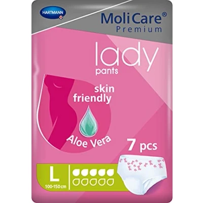 Imagen de MoliCare Pants Lady: Ropa Interior para Pérdidas de Orina Mujer, Cómodo y Fácil Usar; Incontinencia; 5 Gotas; Talla L; 7 Unidades