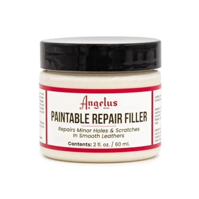 Imagen de Angelus Relleno de cuero para rellenar o reparar agujeros, desgarros, grietas, arañazos, asientos coche cuero, muebles, zapatos, flexible, 2 onzas