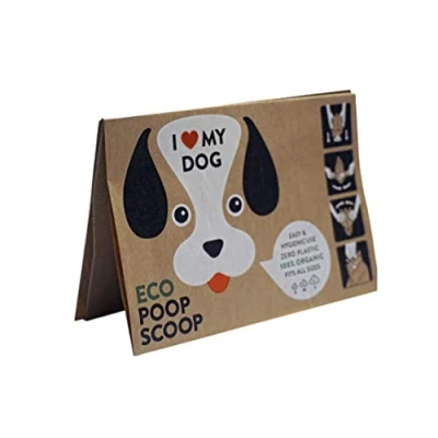 Imagen de Eco Poop Scoop bolsas para excrementos de perro con asa y biodegradables (360 unidades, cartón) compostables perros pequeños, medianos grandes cachorros