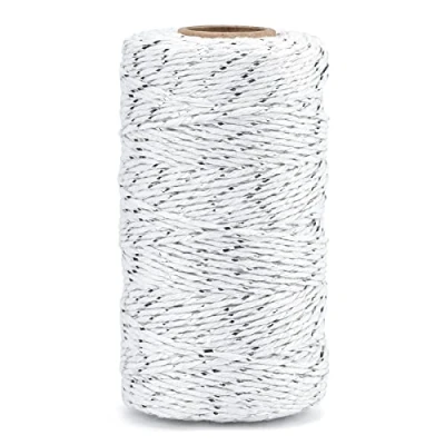 Imagen de Chaîne argentée résistante d&#039;emballage de 100 M, ficelle Coton Durable Parfaite pour Des liens cravate, Art fait à la Maison, artisanat bricolage, Application jardinage