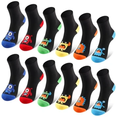 Imagen de L&amp;K II 12 pares de Calcetines para niños con bonitos diseños deportivos Algodón Colores 2878 35 38
