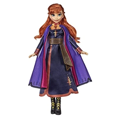 Imagen de Disney Frozen Hasbro 57237830 Muñeca Anna Cantante con música en Vestido Morado 2, Juguete para niños a Partir de 3 años, Multicolor