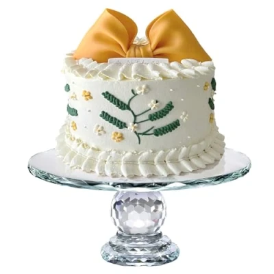 Imagen de Uten Soporte para Tartas Cristal, Cristal K5, de 10,7 pulgadas, Expositor Redondo Transparente, Multiusos, Adecuado Cumpleaños Aniversario Mostrar Pasteles Postres