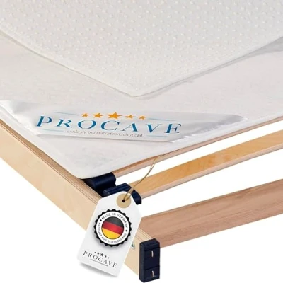 Imagen de PROCAVE Protectores de Siesta para el Marco Listones en Diferentes tamaños Made in Germany Almohadilla colchón y Protector 90x200 cm Transpirable Antideslizante Lavable