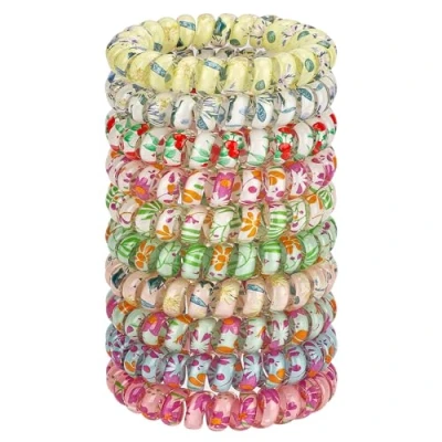 Imagen de JessLab Espiral Pelo Lazos, 10pzas Surtido Sin Rastro Lindo Plástico Cola de Caballo Plástico, No Daño Cabello Accesorio para Mujeres y Niñas
