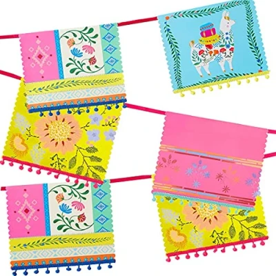 Imagen de Talking Tables Bunt MUL Boho Mixed Pom Garland, Papel, Multicolor