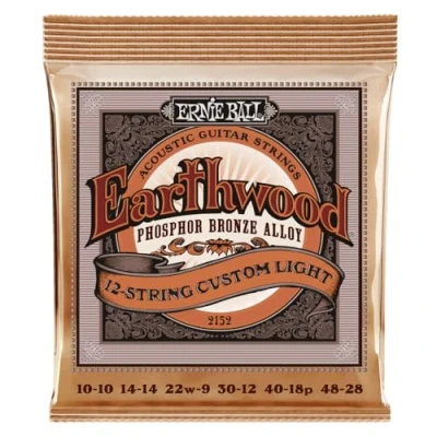 Imagen de Ernie Ball Earthwood Custom Light Cuerdas para guitarra acústica de 12 cuerdas, bronce fosforado, calibre 10 48