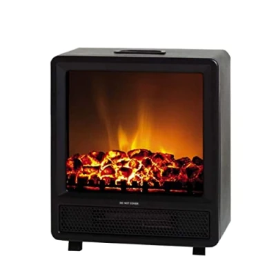 Imagen de ARDES AR350 Chimenea Eléctrica Efecto Leña Ardiente, Llama Regulable y Termostato, Estufa Hasta 1500W, Electrónica Negra