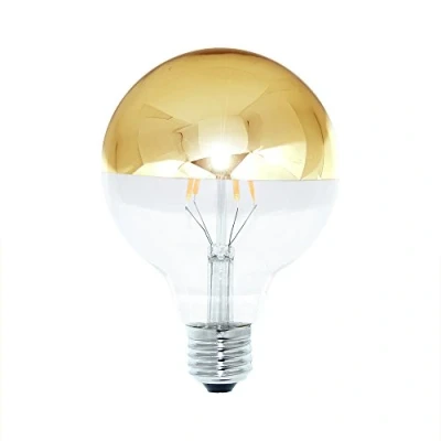 Imagen de Bombilla LED de filamento Globe G95, 4 W = 40 W, E27, espejo dorado, 360 lm, extra blanco cálido, 2200 K, estilo retro