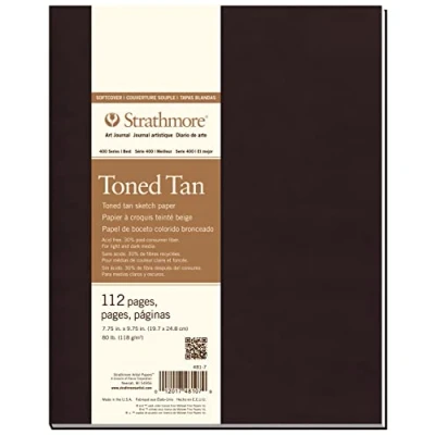 Imagen de Strathmore Pro Art Sketch Álbum espiral, 19.7 x 24.8, 56H, 89g, color bronceado