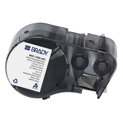 Imagen de BMP51 Brady M5C 1500 403 cinta de papel negro sobre blanco 38,1 mm x 7,62 (original)