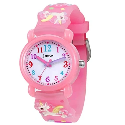 Imagen de Bigmeda Reloj para Niños, Cuarzo Dibujos Animados en 3D, Niño y Niña, Impermeable Niños de 30m, Relojes Enseñanza con Correa Silicona (Unicornio)