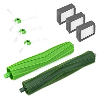 Imagen de kwmobile Set de repuestos compatibles con Roomba e5 / i7 i7+ 3x cepillo lateral filtro y 2x rodillo central para robot aspirador