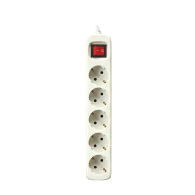 Imagen de SILVER ELECTRONICS 9631 Regleta Tomas con Interruptor, Blanco, 5 Enchufes / 3 Metros