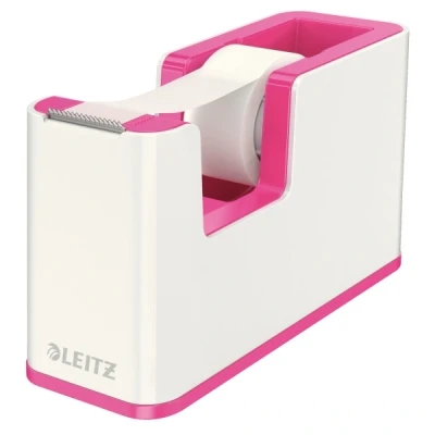 Imagen de LEITZ 53641023 Dispensador de cinta adhesiva WOW DUAL color fucsia metalizado/blanco