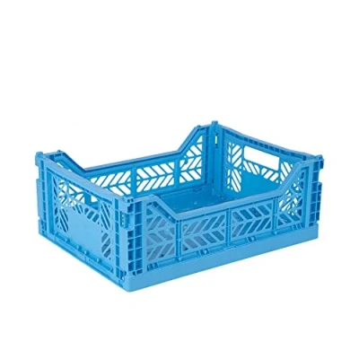 Imagen de Ay Kasa Caja plegable, estable, de plástico, apilable, turquesa, Midi (40 x 30 14 cm)