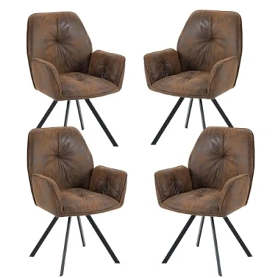 Imagen de Meubles cosy juego de 4 sillas comedor giratorias 360 sillón