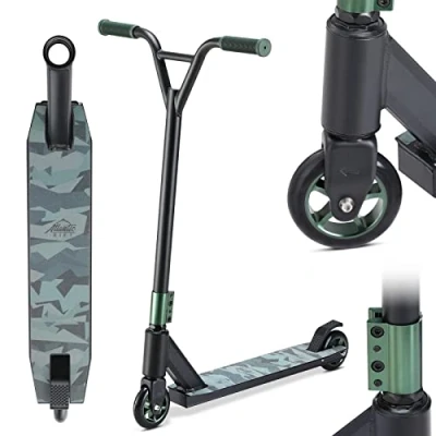 Imagen de Sportana Patinete de Acrobacias Ruedas PU 100mm Manillar y 360 Rodamientos ABEC 9 Scooter Adultos Niños