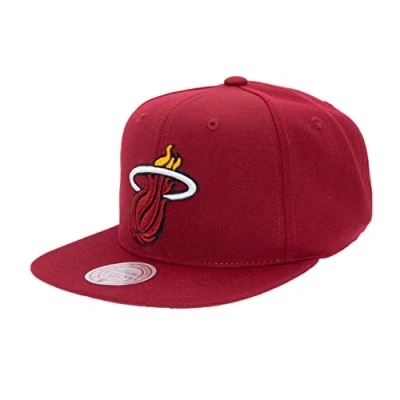 Imagen de Mitchell &amp; Ness Miami Heat NBA Team Ground 2.0 Original Fit Rojo Gorra Snapback Ajustable