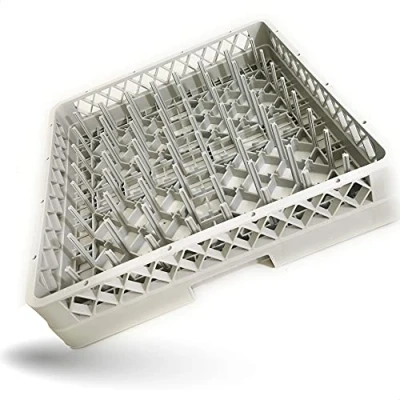 Imagen de Gastronette cesta para fregadero con 64 dedos, platos, vasos, tazas, bandejas, gastronomía, lavavajillas, universal de plástico, 50 x cm, apilable, malla gruesa