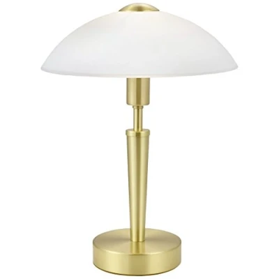 Imagen de Eglo Lámpara de pie Troy 3, luz 1 bombilla, materiaL acero, color níquel mate, cristaL blanco satinado, zócalo E27, incl interruptor