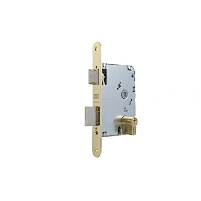 Imagen de Tesa Assa Abloy 20106PRHL Cerradura de embutir para puertas madera, Función entrada, Acero Latonado