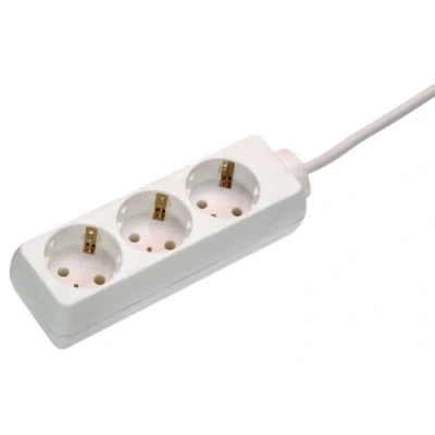 Imagen de as Schwabe 11331 Regleta de 3 enchufes (3 m, H05VV F 3G1,5, IP20, uso en interior), color blanco