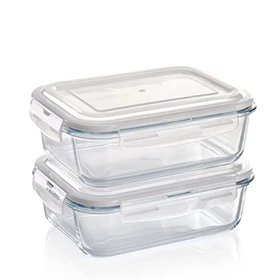 Imagen de Grizzly Contenedores de Almacenamiento Vidrio para Alimentos 2 x 1520 ml rectangular