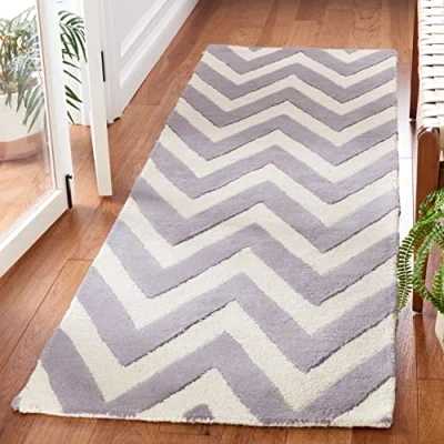 Imagen de Safavieh &quot;Stella Textura área Alfombra, luz Azul/Marfil, 76 X 243 1,6 cm PPPP, Lana, Silver/Ivory,