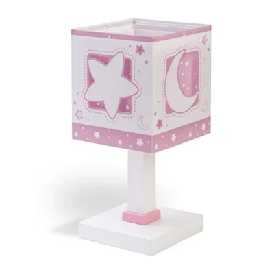 Imagen de Dalber Lámparas Mesita Infantil Luna y Estrellas Moon Light Rosa, 40 W